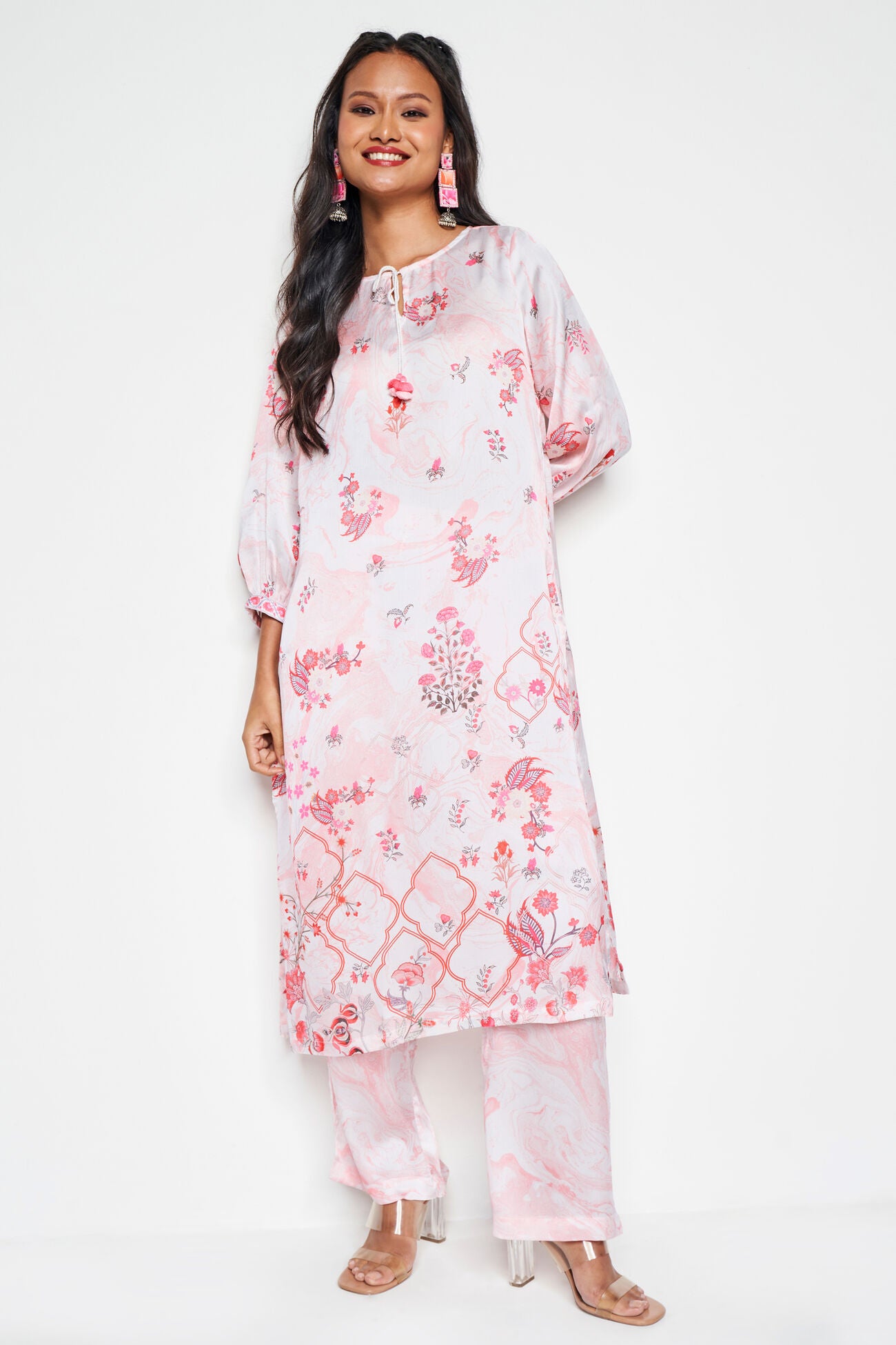 Tender Colour Floral Designed Kurta 
