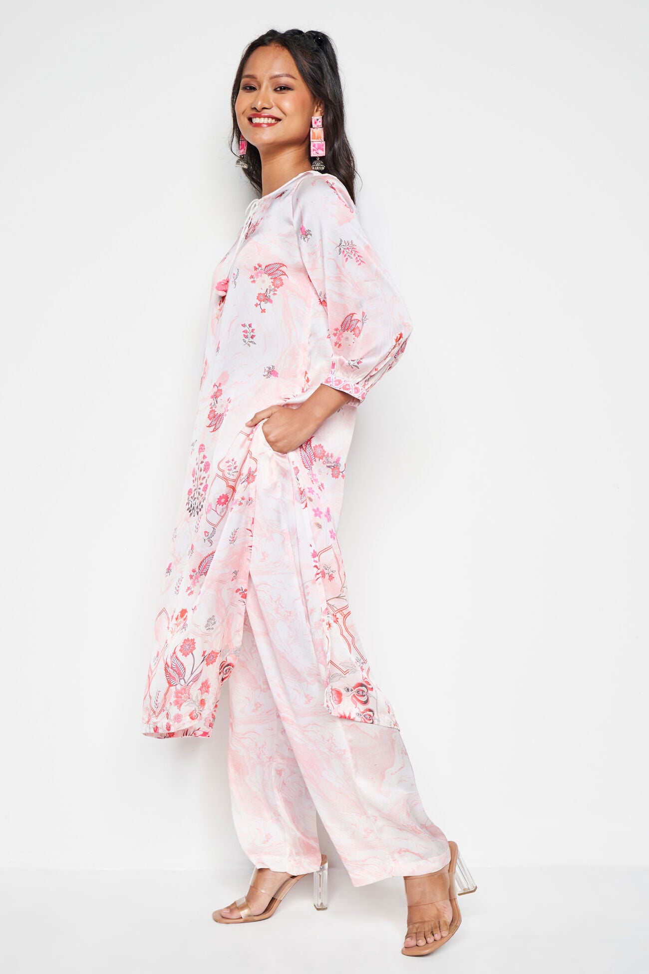 Tender Colour Floral Designed Kurta 