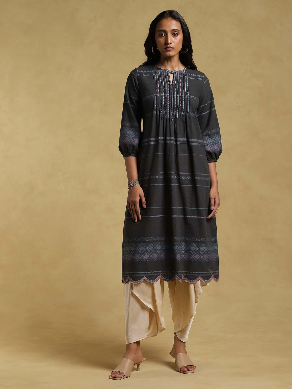Black Long Full Sleeve Kurta 