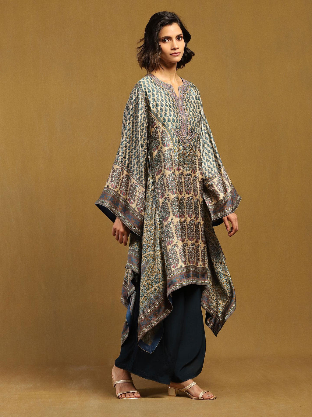Beige and Designed Long Kurta
