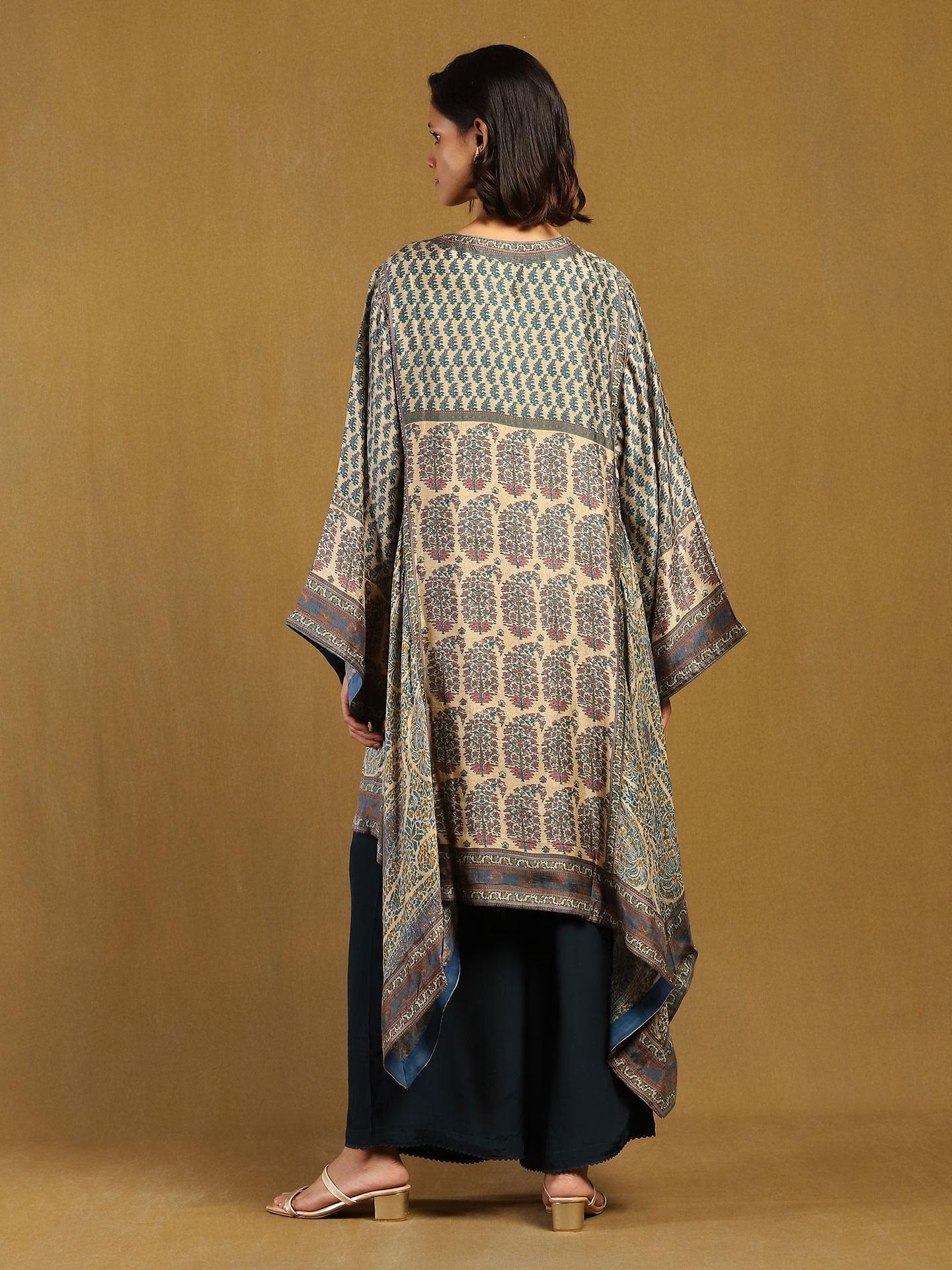 Beige and Designed Long Kurta