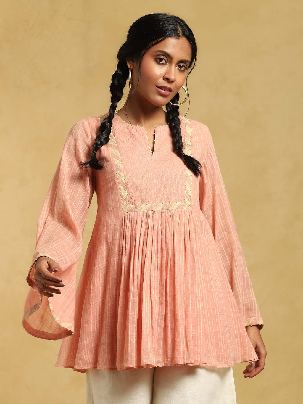 Pink Kurta Long Sleeve