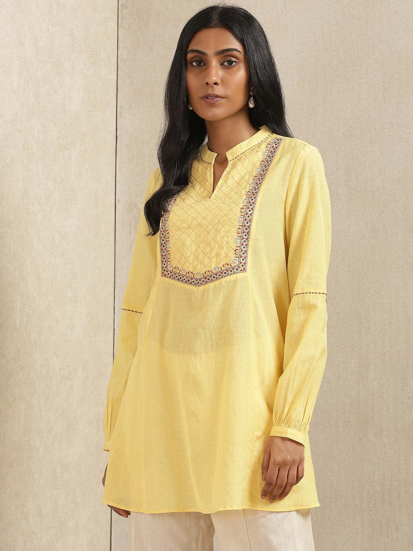 Yellow Full Sleeve Kurta