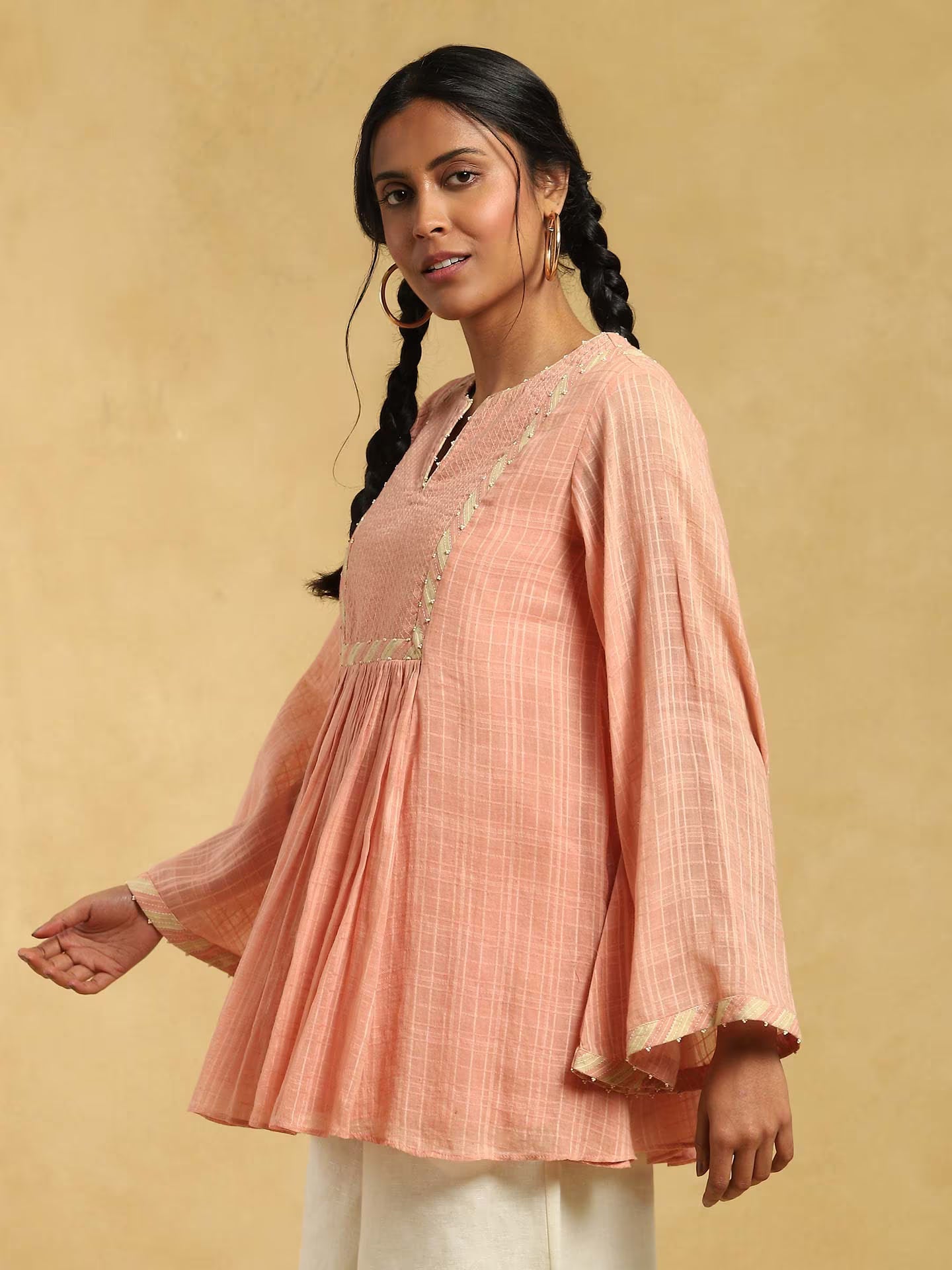 Pink Kurta Long Sleeve