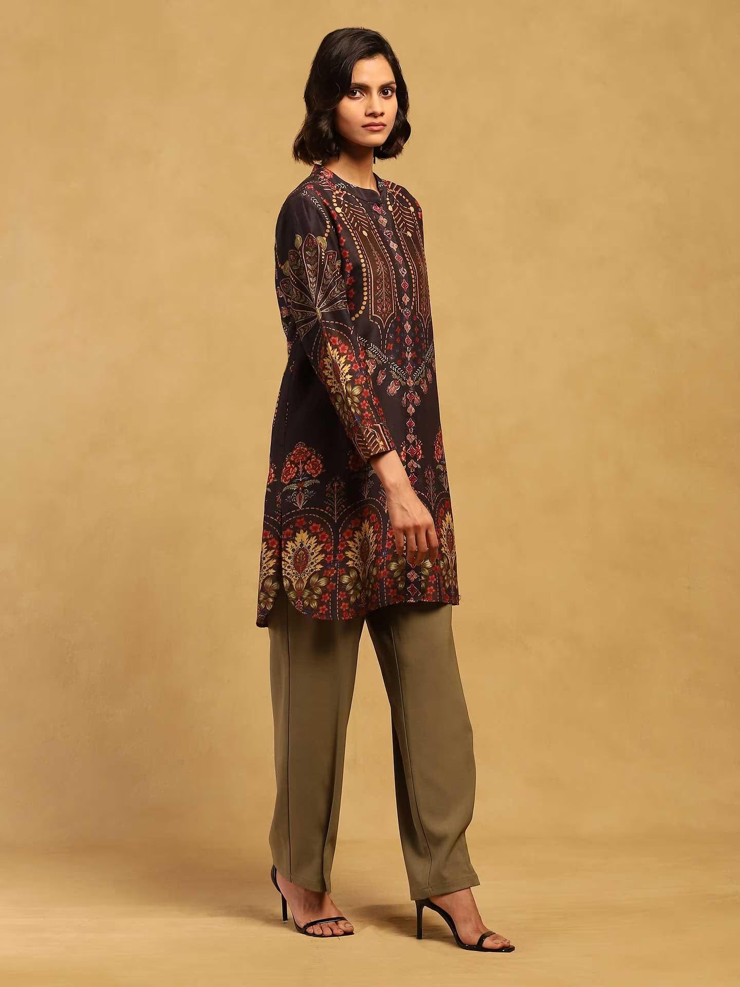 Black Designed Kurta 