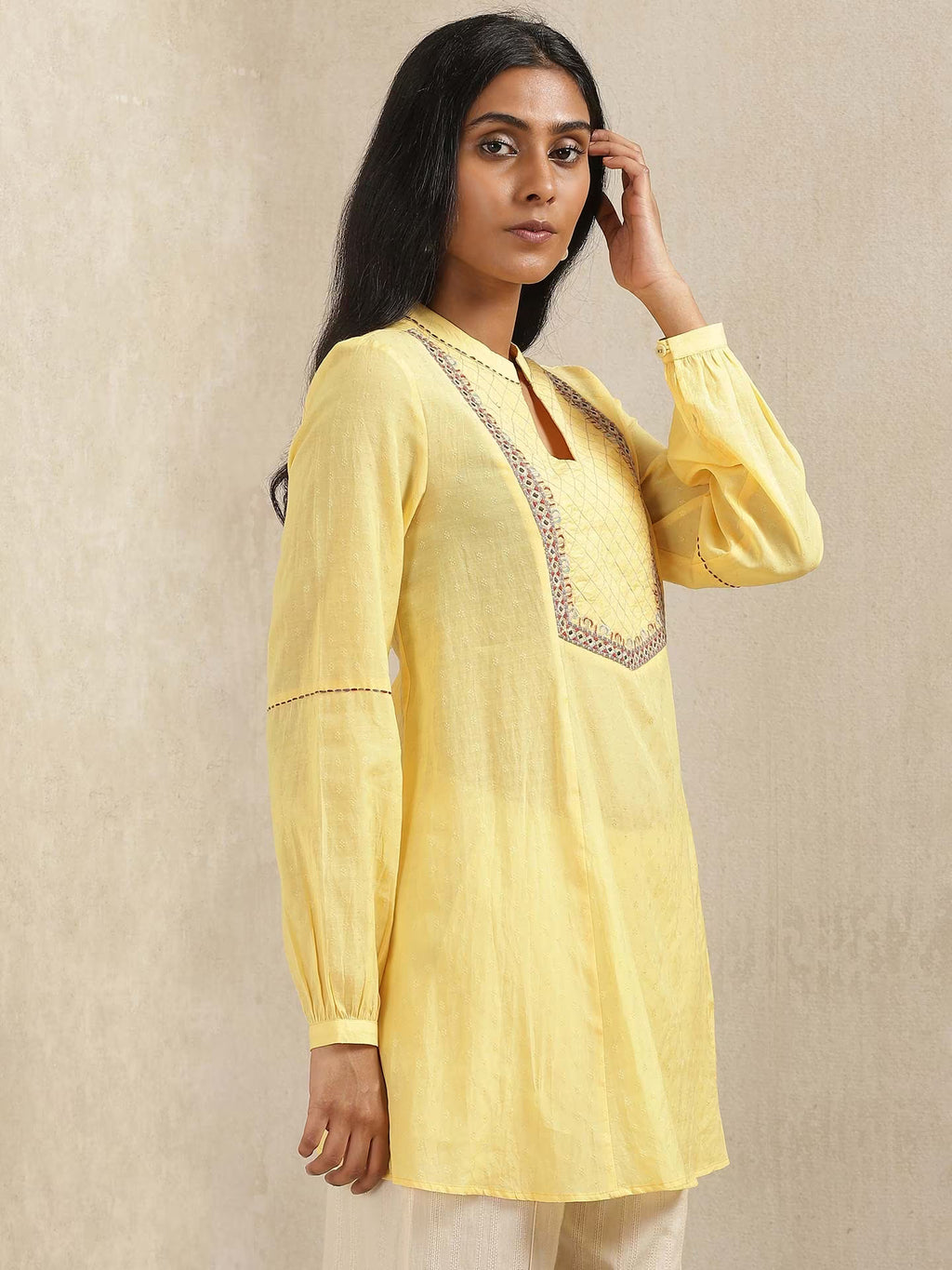 Yellow Full Sleeve Kurta