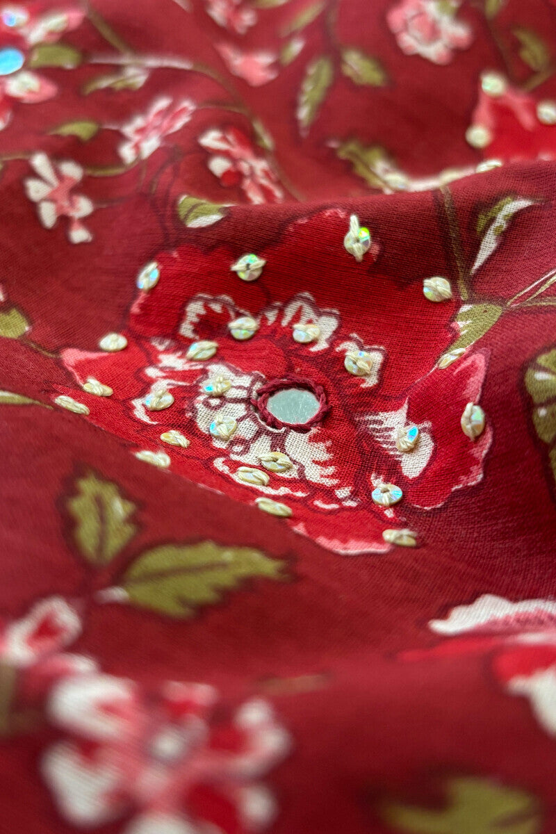 Rosé Garden Printed Kurta Palazzo Set