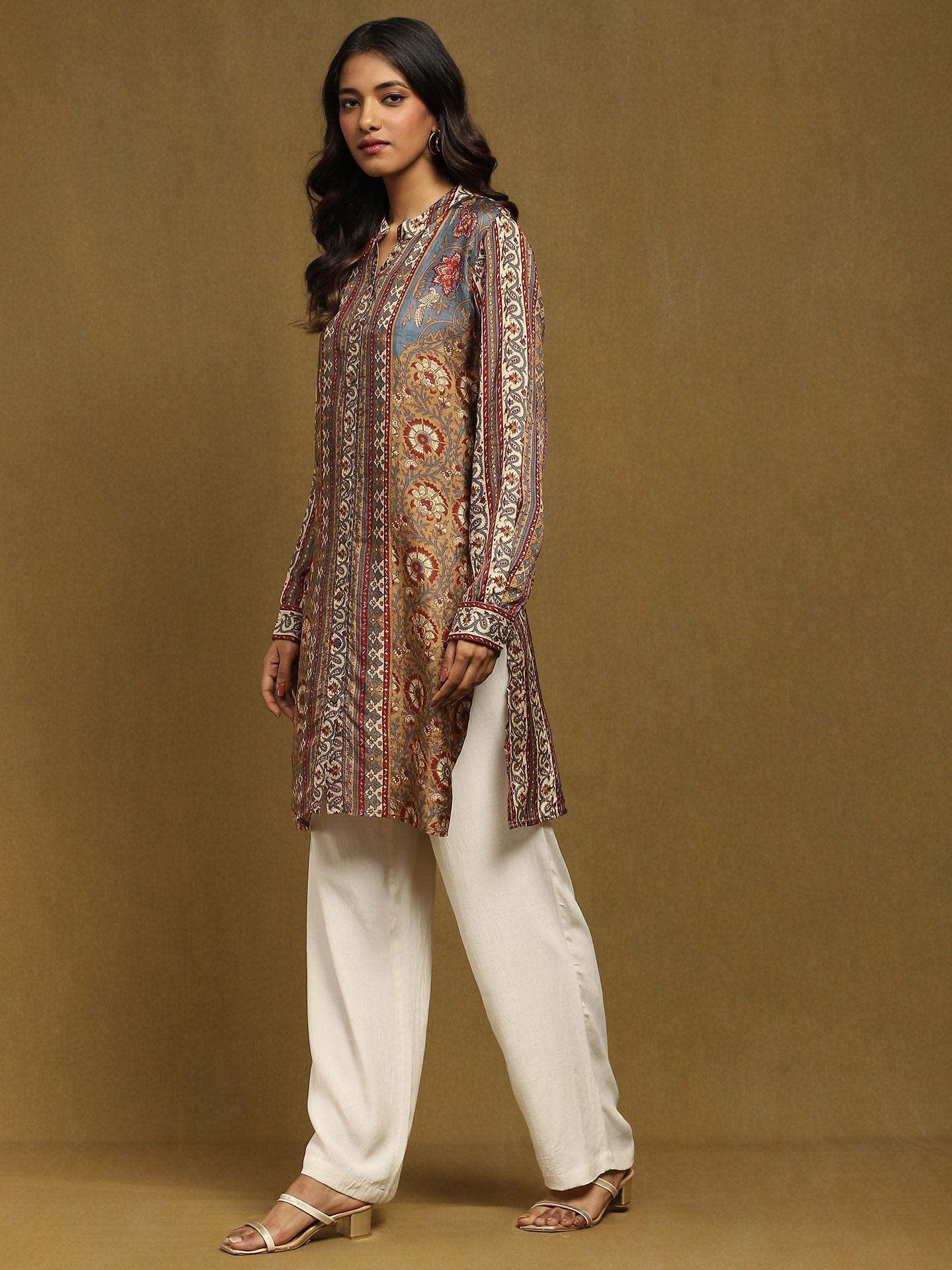 Multicolor Designed long sleeve Kurta 