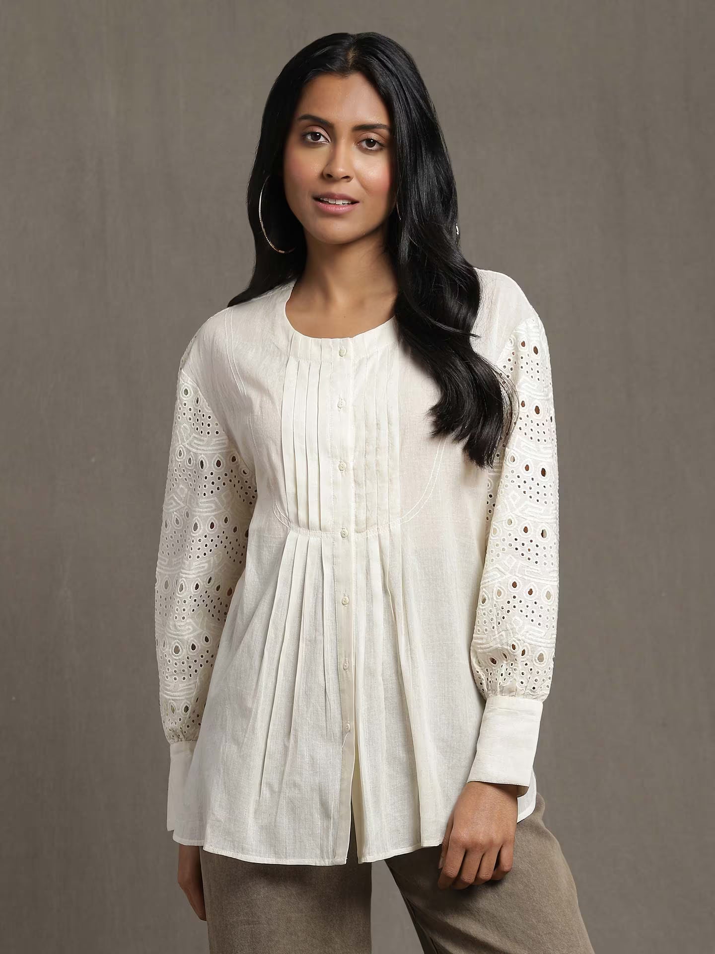Ivory White full sleeve kurta