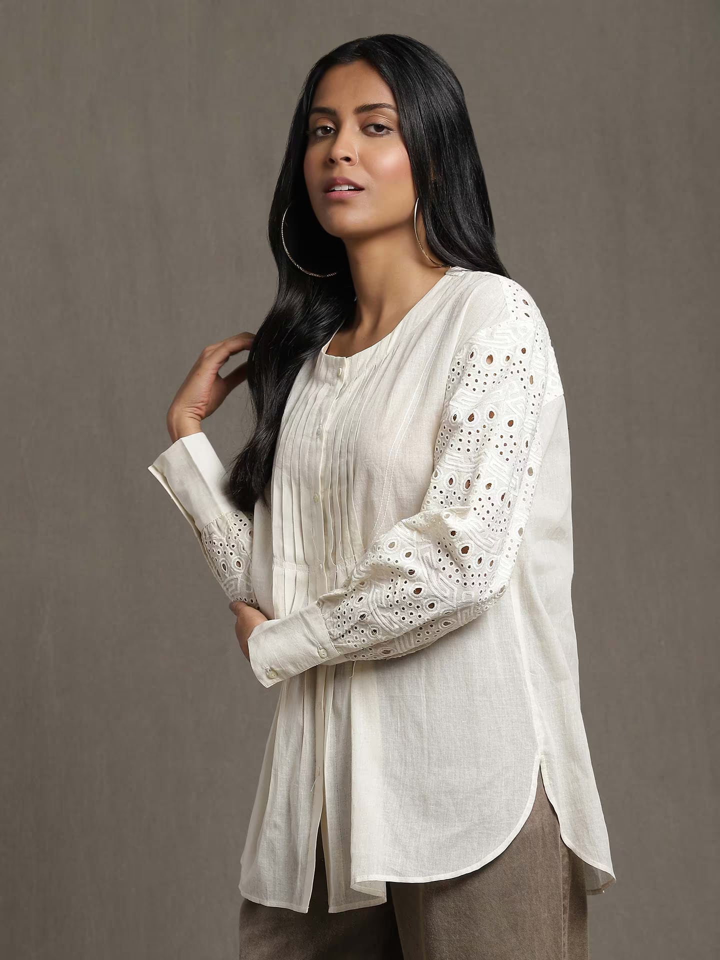 Ivory White full sleeve kurta