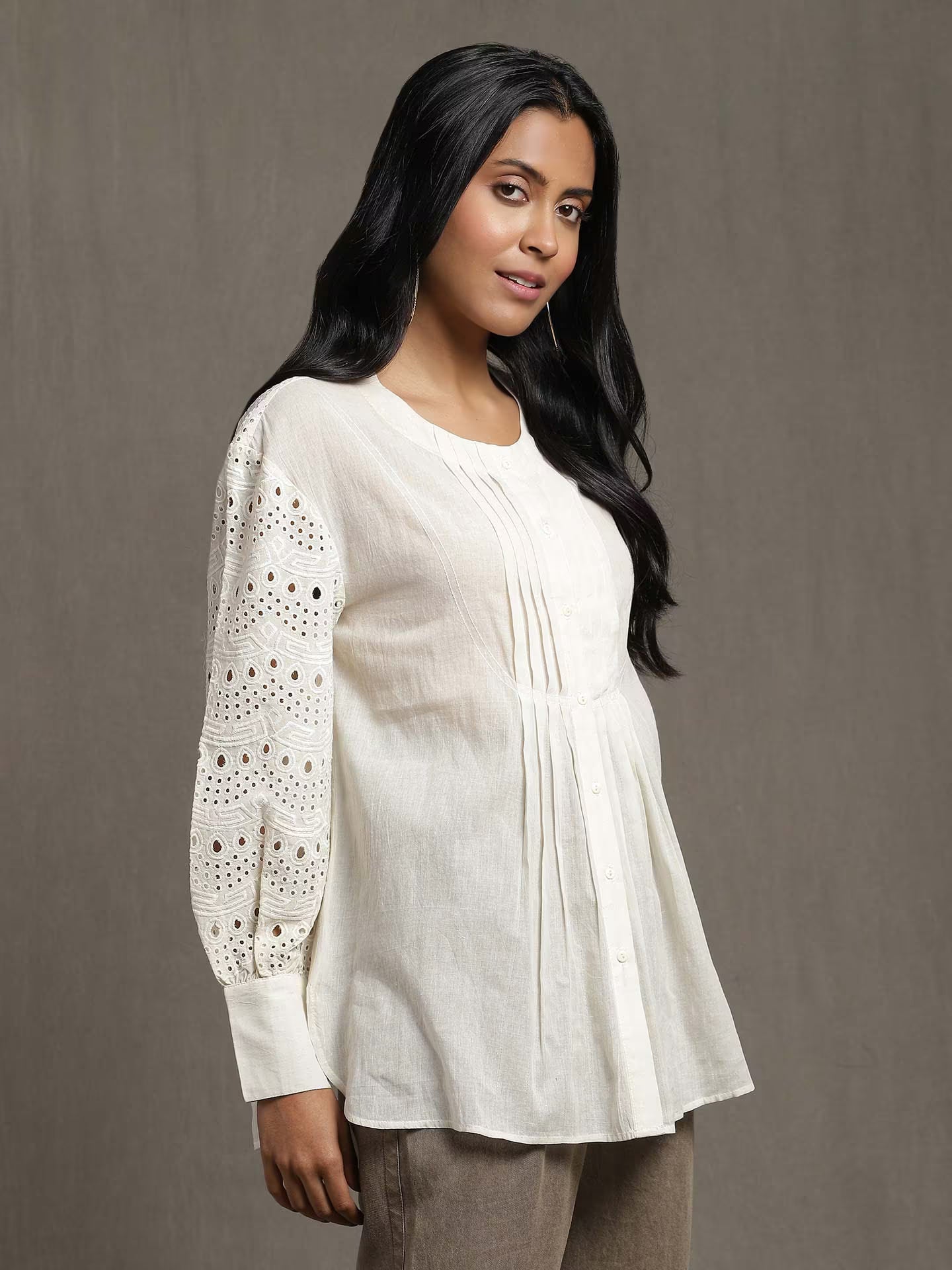 Ivory White full sleeve kurta