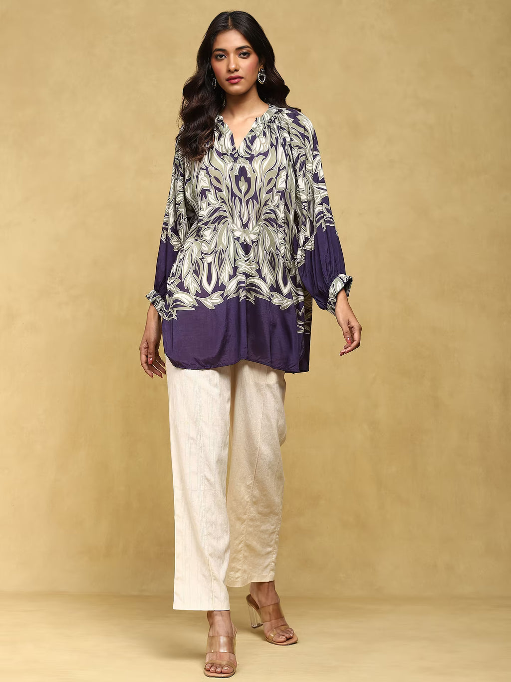 Purple Designed Kurta